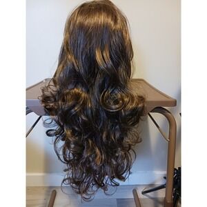 30" Human Like Wig High Quality Synthetic Fiber, Medium‎ Brown With Large Curls